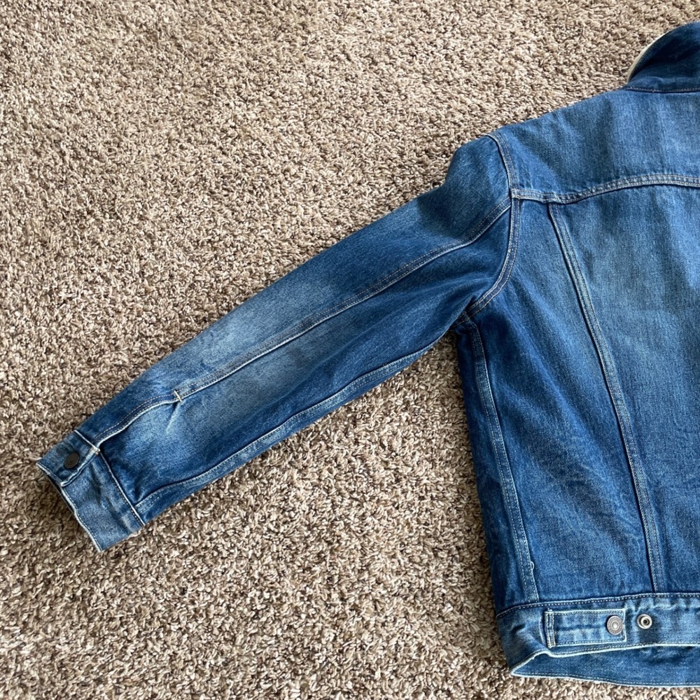 Levis Mens Sherpa Lined Denim Trucker Jacket Medium Wash Blue Size M 16365-0044 - Picture 10 of 12